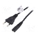 Cablu alimentare AC, 3m, 2 fire, culoare negru, CEE 7/16 (C) mufa, IEC C7 mama, AKYGA - AK-RD-02A