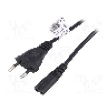 Cablu alimentare AC, 3m, 2 fire, culoare negru, CEE 7/16 (C) mufa, IEC C7 mama, AKYGA - AK-RD-02A
