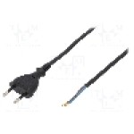 Cablu alimentare AC, 3m, 2 fire, culoare negru, cabluri, CEE 7/16 (C) mufa, PLASTROL - W-97148
