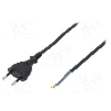 Cablu alimentare AC, 3m, 2 fire, culoare negru, cabluri, CEE 7/16 (C) mufa, PLASTROL - W-97148