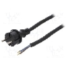 Cablu alimentare AC, 3m, 2 fire, culoare negru, cabluri, CEE 7/17 (C) mufa, PLASTROL - W-97203