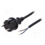 Cablu alimentare AC, 3m, 2 fire, culoare negru, cabluri, CEE 7/17 (C) mufa, PLASTROL - W-97236