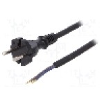 Cablu alimentare AC, 3m, 2 fire, culoare negru, cabluri, CEE 7/17 (C) mufa, PLASTROL - W-97256