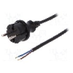 Cablu alimentare AC, 3m, 2 fire, culoare negru, cabluri, CEE 7/17 (C) mufa, PLASTROL - W-98350