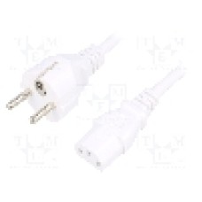 Cablu alimentare AC, 3m, 3 fire, culoare alb, CEE 7/7 (E/F) mufa, IEC C13 mama, LIAN DUNG - 