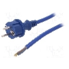 Cablu alimentare AC, 3m, 3 fire, culoare albastru, cabluri, CEE 7/7 (E/F) mufa, SCHUKO mufa, PLASTROL - W-98452