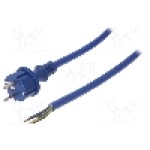 Cablu alimentare AC, 3m, 3 fire, culoare albastru, cabluri, CEE 7/7 (E/F) mufa, SCHUKO mufa, PLASTROL - W-98454