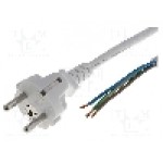 Cablu alimentare AC, 3m, 3 fire, culoare alb, cabluri, CEE 7/7 (E/F) mufa, LIAN DUNG - 