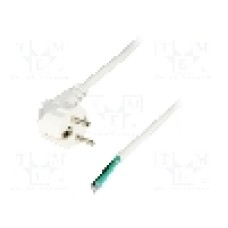 Cablu alimentare AC, 3m, 3 fire, culoare alb, cabluri, CEE 7/7 (E/F) ştecar in unghi, LIAN DUNG - 