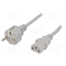 Cablu alimentare AC, 3m, 3 fire, culoare gri, CEE 7/7 (E/F) mufa, IEC C13 mama, LIAN DUNG - 