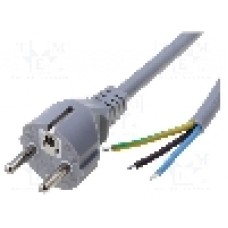 Cablu alimentare AC, 3m, 3 fire, culoare gri, cabluri, CEE 7/7 (E/F) mufa, LIAN DUNG - 