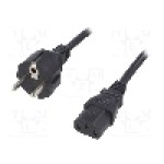 Cablu alimentare AC, 3m, 3 fire, culoare negru, CEE 7/7 (E/F) mufa, IEC C13 mama, LIAN DUNG - 
