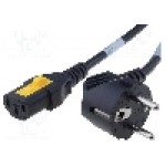 Cablu alimentare AC, 3m, 3 fire, culoare negru, CEE 7/7 (E/F) ştecar in unghi, IEC C13 mama, SCHURTER - 6051.2093