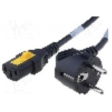 Cablu alimentare AC, 3m, 3 fire, culoare negru, CEE 7/7 (E/F) ştecar in unghi, IEC C13 mama, SCHURTER - 6051.2093