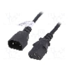 Cablu alimentare AC, 3m, 3 fire, culoare negru, IEC C13 mama, IEC C14 tata, AKYGA - AK-PC-07A