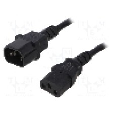 Cablu alimentare AC, 3m, 3 fire, culoare negru, IEC C13 mama, IEC C14 tata, QOLTEC - 53898