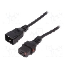 Cablu alimentare AC, 3m, 3 fire, culoare negru, IEC C19 mama, IEC C20 tata, IEC LOCK - IEC-PC1286