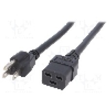 Cablu alimentare AC, 3m, 3 fire, culoare negru, IEC C19 mama, NEMA 5-15 (B) mufa, LIAN DUNG - 