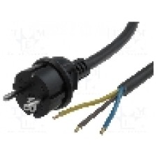 Cablu alimentare AC, 3m, 3 fire, culoare negru, cabluri, CEE 7/7 (E/F) mufa, JONEX - S2-3/25/3BK