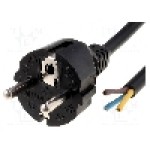 Cablu alimentare AC, 3m, 3 fire, culoare negru, cabluri, CEE 7/7 (E/F) mufa, LIAN DUNG - 