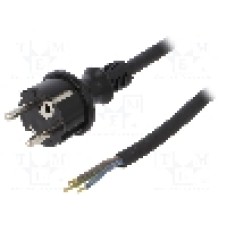 Cablu alimentare AC, 3m, 3 fire, culoare negru, cabluri, CEE 7/7 (E/F) mufa, SCHUKO mufa, PLASTROL - W-97213
