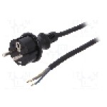 Cablu alimentare AC, 3m, 3 fire, culoare negru, cabluri, CEE 7/7 (E/F) mufa, SCHUKO mufa, PLASTROL - W-97266