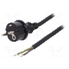 Cablu alimentare AC, 3m, 3 fire, culoare negru, cabluri, CEE 7/7 (E/F) mufa, SCHUKO mufa, PLASTROL - W-97271
