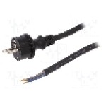 Cablu alimentare AC, 3m, 3 fire, culoare negru, cabluri, CEE 7/7 (E/F) mufa, SCHUKO mufa, PLASTROL - W-97276