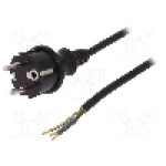 Cablu alimentare AC, 3m, 3 fire, culoare negru, cabluri, CEE 7/7 (E/F) mufa, SCHUKO mufa, PLASTROL - W-98374