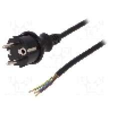 Cablu alimentare AC, 3m, 3 fire, culoare negru, cabluri, CEE 7/7 (E/F) mufa, SCHUKO mufa, PLASTROL - W-98374