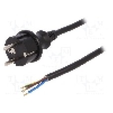 Cablu alimentare AC, 3m, 3 fire, culoare negru, cabluri, CEE 7/7 (E/F) mufa, SCHUKO mufa, PLASTROL - W-98384