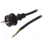 Cablu alimentare AC, 3m, 3 fire, culoare negru, cabluri, CEE 7/7 (E/F) mufa, SCHUKO mufa, PLASTROL - W-98393