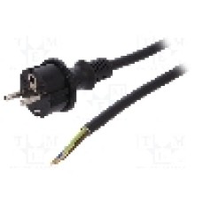Cablu alimentare AC, 3m, 3 fire, culoare negru, cabluri, CEE 7/7 (E/F) mufa, SCHUKO mufa, PLASTROL - W-98393