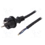 Cablu alimentare AC, 4.5m, 2 fire, culoare negru, cabluri, CEE 7/17 (C) mufa, PLASTROL - W-97200