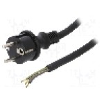 Cablu alimentare AC, 4.5m, 3 fire, culoare negru, cabluri, CEE 7/7 (E/F) mufa, SCHUKO mufa, PLASTROL - W-97215