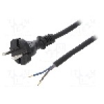 Cablu alimentare AC, 4m, 2 fire, culoare negru, cabluri, CEE 7/17 (C) mufa, PLASTROL - W-97257
