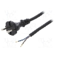 Cablu alimentare AC, 4m, 2 fire, culoare negru, cabluri, CEE 7/17 (C) mufa, PLASTROL - W-97257