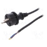 Cablu alimentare AC, 4m, 2 fire, culoare negru, cabluri, CEE 7/17 (C) mufa, PLASTROL - W-98352