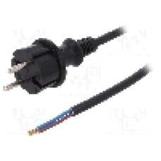 Cablu alimentare AC, 4m, 2 fire, culoare negru, cabluri, CEE 7/17 (C) mufa, PLASTROL - W-98366
