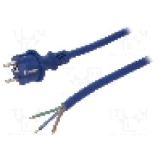Cablu alimentare AC, 4m, 3 fire, culoare albastru, cabluri, CEE 7/7 (E/F) mufa, SCHUKO mufa, PLASTROL - W-98455