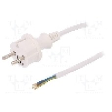 Cablu alimentare AC, 4m, 3 fire, culoare alb, cabluri, CEE 7/7 (E/F) mufa, SCHUKO mufa, PLASTROL - W-98375