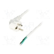 Cablu alimentare AC, 4m, 3 fire, culoare alb, cabluri, CEE 7/7 (E/F) ştecar in unghi, LIAN DUNG - 