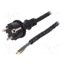 Cablu alimentare AC, 4m, 3 fire, culoare negru, cabluri, CEE 7/7 (E/F) mufa, SCHUKO mufa, PLASTROL - W-97214
