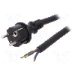 Cablu alimentare AC, 4m, 3 fire, culoare negru, cabluri, CEE 7/7 (E/F) mufa, SCHUKO mufa, PLASTROL - W-97219