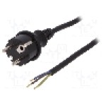 Cablu alimentare AC, 4m, 3 fire, culoare negru, cabluri, CEE 7/7 (E/F) mufa, SCHUKO mufa, PLASTROL - W-97267