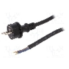 Cablu alimentare AC, 4m, 3 fire, culoare negru, cabluri, CEE 7/7 (E/F) mufa, SCHUKO mufa, PLASTROL - W-97272