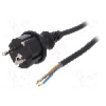 Cablu alimentare AC, 4m, 3 fire, culoare negru, cabluri, CEE 7/7 (E/F) mufa, SCHUKO mufa, PLASTROL - W-98376