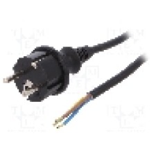 Cablu alimentare AC, 4m, 3 fire, culoare negru, cabluri, CEE 7/7 (E/F) mufa, SCHUKO mufa, PLASTROL - W-98376