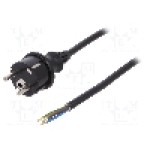 Cablu alimentare AC, 4m, 3 fire, culoare negru, cabluri, CEE 7/7 (E/F) mufa, SCHUKO mufa, PLASTROL - W-98386