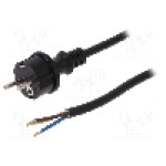 Cablu alimentare AC, 4m, 3 fire, culoare negru, cabluri, CEE 7/7 (E/F) mufa, SCHUKO mufa, PLASTROL - W-98395